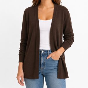 <b>Women's</b> Solid Color Knitted Cardigan Open Front Lightweight Shawl <b>Jacket</b> Casual Layering Outerwear | OEM manufacturer Bangladesh - Product Image 1