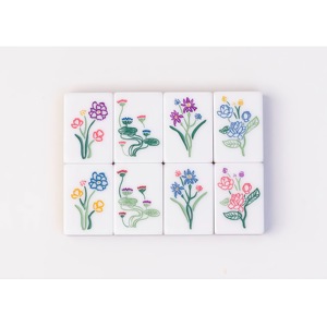 Tuiles de Mahjong américaines en acrylique, motif en bois à 4 couches, ensemble portable, jeu classique - Product Image 5