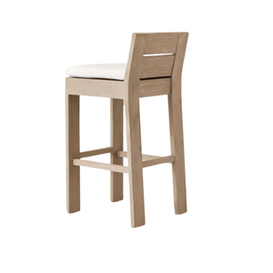 Taburete de Bar Moderno y Minimalista para Exteriores, de Madera de Teca Sólida, Resistente a los Rayos UV, con Cojín, Altura de Barra, Premium, para Patio, Hogar, Bar, Hotel - Product Image 2