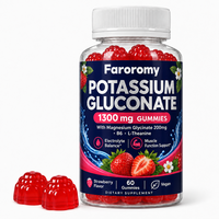 Permen Kunyah OEM Potassium Gluconate dengan Magnesium Glycinate untuk Hidrasi Elektrolit, Dukungan Kram Otot dan Kaki, Isi 60 Buah