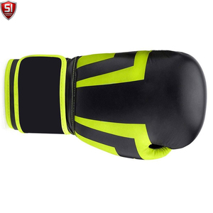 Ensemble de boxe SUMROOS SI : Gants en cuir noir et vert avec sangle de poignet réglable – Équipement d'entraînement durable, protecteur et confortable - Product Image 3