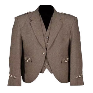 Chaquetas de Kilt Modernas de Lana Tweed con Diseño Argyle Prince Charlie Personalizadas para Hombre, Chaqueta de Kilt Escocesa con Chaleco al por Mayor - Product Image 1