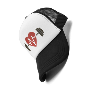 INDEX APPAREL Heart <b>Barbell</b> Trucker Cap 6-Panel <b>Adjustable</b> Unisex Mesh Casual Hat Breathable Sports Style - Product Image 3