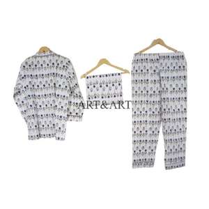 ชุดนอนผู้หญิงแขนยาวลายดอกไม้ ดีไซน์ใหม่ คุณภาพดีเยี่ยม ผลิตจากผ้าฝ้ายเนื้อนุ่ม ระบายอากาศได้ดี - Product Image 4