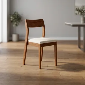 Modern Wooden Dining <b>Chair</b> with <b>Cushioned</b> <b>Seat</b> | Solid Wood Accent <b>Chair</b> <b>for</b> Dining Room <b>Kitchen</b> Cafe Restaurant Home Office - Product Image 5