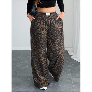 Custom Women's Plus Size Solid Mid Waist Wide Leg Casual Autumn <b>Drawstring</b> <b>Trouser</b> - Product Image 4