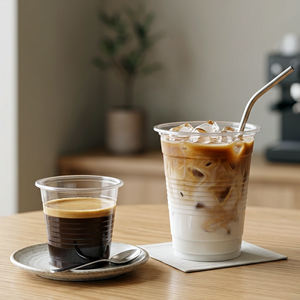 QUANG QUAN Disposable PP Single Wall <b>Cups</b> 95mm 16/20/24 oz for Iced Coffee Cold Beverages & Desserts - Product Image 2