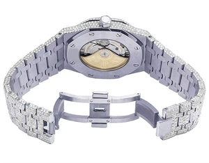 Unique Style VVS Moissanite Diamond Rainbow <b>Arabic</b> Dial Stainless Steel Iced Out Automatic Wrist <b>Watch</b> Mechanical Luxury Fashion - Product Image 3