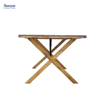 Table de ferme vintage en bois massif antique pour banquet, mariage, événement, fête