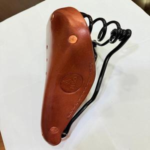 Lightweight Classic Cycling Bicycle Saddle Leather Style Seat Black Rivets Dual Steel Rails Comfortable Cushion Road <b>Bike</b> Saddle - Product Image 1