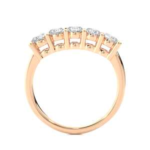 Bague en or 18 carats avec 7 pierres de diamant rondes de 0,52 carat, bague en diamant rond, bague en diamant fin à vendre - Product Image 2