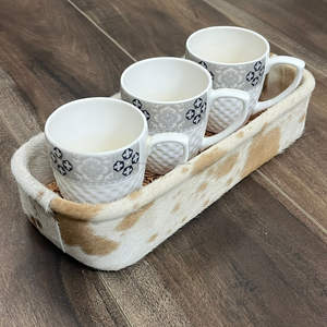 New Wholesale Hand Tooled Leather Cowhide Catchall Tray Western Decorative <b>Storage</b> Organizer Handmade Rustic Home Desk Accessory - Product Image 5