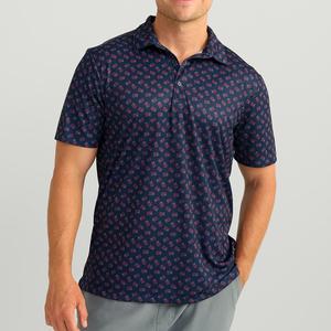 Polo de Alto Rendimiento para Hombre, Mezcla de Poliéster y Spandex, Personalizado al por Mayor, con Estampado Floral, para Golf y Actividades al Aire Libre - Product Image 4