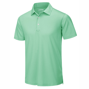 เสื้อโปโลแขนสั้นสีกรมท่าสำหรับผู้ชาย ผ้าทอออกซ์ฟอร์ดสีพื้น สไตล์ลำลอง ทรงปกติ คอปกติดกระดุม สไตล์อเมริกัน - Product Image 2