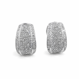 Pendientes de Aro Huggie de Plata de Ley 925 con Diamantes Blancos Redondos de 1.60 Ct, Joyería de Lujo Moderna para Mujer, Venta al por Mayor para Bodas - Product Image 1