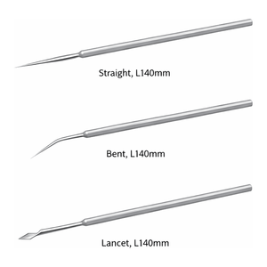 Aguja de disección de acero inoxidable BOCHEM de 140 mm - Puntas rectas y curvas para investigación de tejidos - Product Image 2
