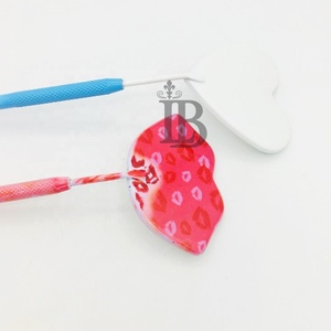 Miroirs pour cils en gros, très demandés, miroirs pour cils en forme de lèvres rouges, miroirs pour extensions de cils en acier inoxydable, miroirs pour extensions de cils tendance en forme de cœur, offres avec logo - Product Image 5