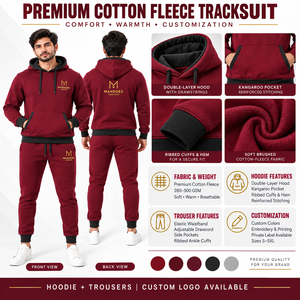 Conjunto Deportivo de Invierno de 2 Piezas, Talla Grande, Informal, de Forro Polar, 100% Algodón, Transpirable, Ecológico, Unisex, con Capucha y Cuello Alto - Product Image 6