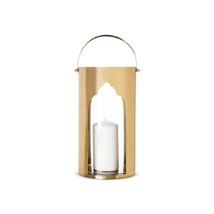 Elegante farol de metal dorado con soporte de vidrio, elegante farol decorativo colgante para uso en el hogar y bodas. - Product Image 1