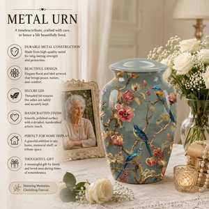 Urna Conmemorativa de Metal para Adultos, Estilo Europeo y Americano, Compacta y Personalizable, para Guardar Cenizas y Honrar a Seres Queridos - Product Image 4