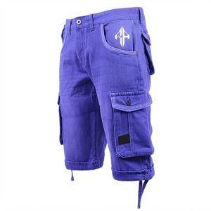 Pantalones Cortos de Mezclilla para Hombre, de Alta Calidad, con Estampado de Serigrafía, Estilo Jeans, de Pierna Ancha, Material Spandex/Poliéster - Product Image 2
