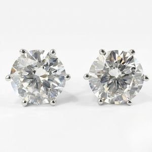 Mancuernillas de Diamante Cultivado en Laboratorio de 6 Quilates, Redondas, Platino Sólido PT950, Certificado IGI, Mancuernillas de Lujo para Camisa de Hombre - Product Image 1