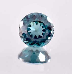 Indicolite naturelle impeccable bicolore bleu-vert, tourmaline ronde, certifiée GIA, pierre précieuse non montée pour bijoux de bague - Product Image 3