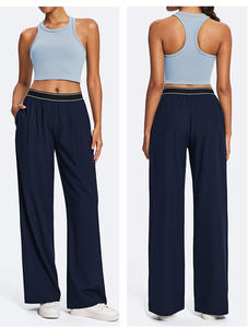 Nouvel Arrivage – Pantalon de Yoga XL pour Femme, Élégant, Motif Uni, Taille Haute, Séchage Rapide, Taille Élastique, Jambe Large, Polyvalent - Product Image 6