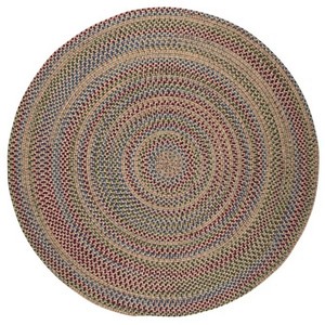 <b>Round</b> Braided <b>Jute</b> Area <b>Rug</b> With Multicolor Striped Pattern Bohemian Style Non Slip Rubber Backing For Living Room - Product Image 5