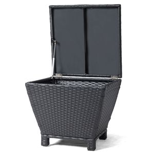 Tavolino in vimini intrecciato con contenitore nascosto per mobili da giardino - Product Image 2