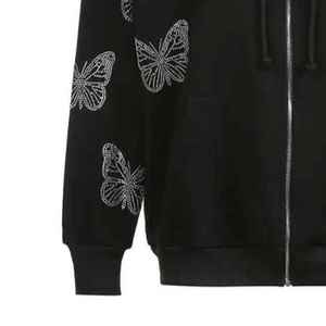 เสื้อฮู้ดดี้ผู้ชายแบบขายส่ง OEM ประดับเพชรเทียม ผ้าฝ้าย 100% บุขนแกะ ระบายอากาศได้ดี แห้งเร็ว สวมใส่สบาย คุณภาพสูง - Product Image 2