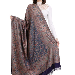 Luxury Women Kashmiri <b>Pashmina</b> Rose <b>Blue</b> Shawl Winter Warm Ethnic Jamawar Wrap Dupatta Stole Scarf Wholesales Supply - Product Image 1