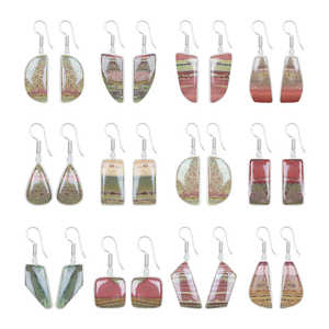 Nuevos y Exquisitos Pendientes de Moda Boho para Mujer, Elegantes, de Latón Natural Plateado, con Jaspe en Forma de Paisaje, Joyería para Regalo de Fiesta - Product Image 5