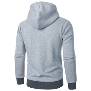 Sudadera con Capucha Gris para Hombre, Corte Ajustado, Estilo Otoñal, Diseño con Cierre, Tejido de Felpa Francesa, 100% Algodón - Product Image 2