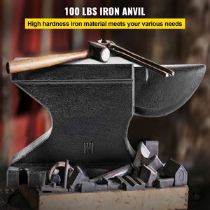 Incudine in Ghisa ad Alta Durezza con Corno Singolo 100 Libbre/45kg 10.4 X 5 Pollici, Base Stabile da Banco, Corno Robusto in Acciaio - Product Image 2