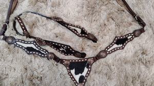 Juego de tachuelas de caballo de cuero de vaca estilo gladiador Placa de pecho de cabeza cuero genuino ligero artículos de equitación de temporada - Product Image 5