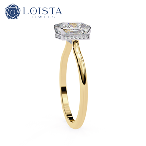 Bague en or rose 18 carats avec diamants de laboratoire certifiés IGI, taille princesse 1 carat, bijoux en diamants - Product Image 3
