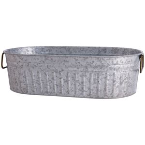 Galvanized Metal Ice Bucket Tub Large Beverage Wine Beer Cooler <b>Drink</b> Holder Oval Champagne Ice Bucket Chiller with Handles - Product Image 5