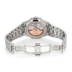 Reloj de Cuarzo para Hombre de Acero Inoxidable con Moissanita Iced Out y Diamantes VVS, Estilo Hip Hop, Correa de 20mm y Esfera de Cristal - Product Image 5