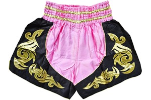 Thai Boxing <b>Shorts</b> <b>Men</b> Yellow Black Satin Embroidered High Waist Sporty Muay Thai Fight Wear - Product Image 3