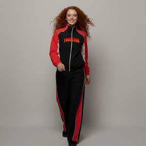 2026 New Arrived Casual wear baggy Fit Color Block fashionable 2 Piece set for Women's Custom Logo Streetwear ladies <b>tracksuit</b> - Product Image 1