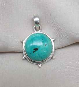 Colgante de Turquesa Azul, Plata de Ley 925, Joyería de Piedras Preciosas Naturales Hecha a Mano, Proveedor Mayorista - Product Image 3