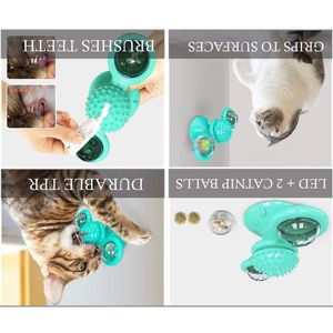 Giocattolo Interattivo per Gatti a Forma di Mulino a Vento Rotante con Ventosa, Gioco di Movimento per Animali Domestici - Product Image 3
