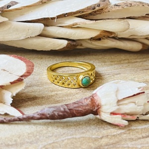 Luxury Style Premium Geometric <b>Ring</b> <b>Turquoise</b> Brass 18k Gold Plated <b>Ring</b> Statement Dainty Modern Wholesale Handmade Unisex <b>Ring</b> - Product Image 3