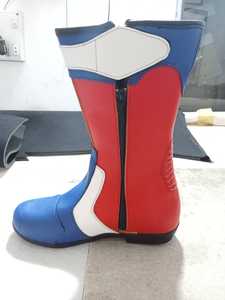 Customizes Red & Blue Biker Shoes Rubber Sole Motorbike Boots All sizes Motocross Boots - Product Image 4