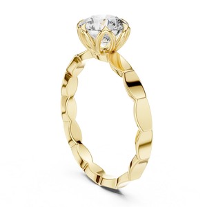 แหวนเพชรทรงกลมเจียระไนบริลเลียนท์เคลือบทอง 18K สำหรับผู้หญิง ได้รับการรับรองจาก IGI เหมาะสำหรับงานหมั้น วันครบรอบแต่งงาน และเป็นของขวัญ - Product Image 1