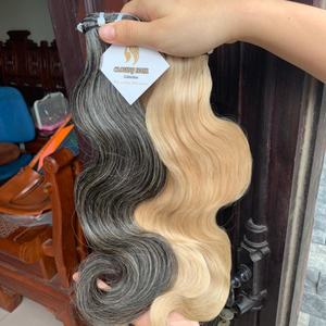 Cabello Humano Virgen Vietnamita 2026 Sal y Pimienta, Mechones de Cabello Humano de Trama Única, Cierre Frontal, Lista de Precios de Fábrica al por Mayor - Product Image 3