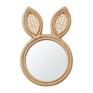 Espejo Infantil de Ratán, Muebles Infantiles, Decoración Tejida a Mano con Forma de Oreja de Conejo para Habitación Infantil, Venta al por Mayor, Ecológico - Product Image 2