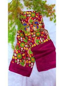 Sari Dhola de talla completa para mujer con blusa coordinada, atuendo étnico tradicional para fiestas, festivales y reuniones especiales - Product Image 4
