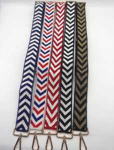 Chevron Beaded Purse Strap Adjustable Beaded Bag Strap Clear Bag Handmade Bead Accessory Game Day <b>Camera</b> Strap - Product Image 2